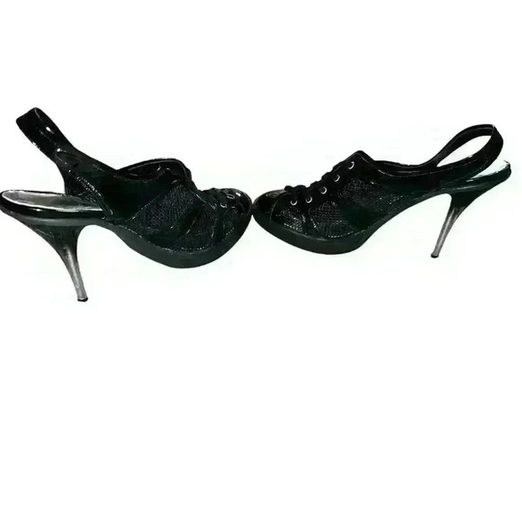 Giorgio Armani Vtg  Rare  size 39.5 black Retro Minimalist Stilleto - Picture 3 of 8